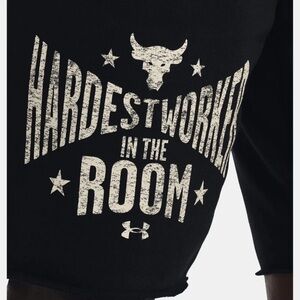 New Under armour Project Rock Shorts Mens X-Large French Terry 10 Inch Black